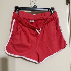 Women's Athletic Red Shorts with White Trim